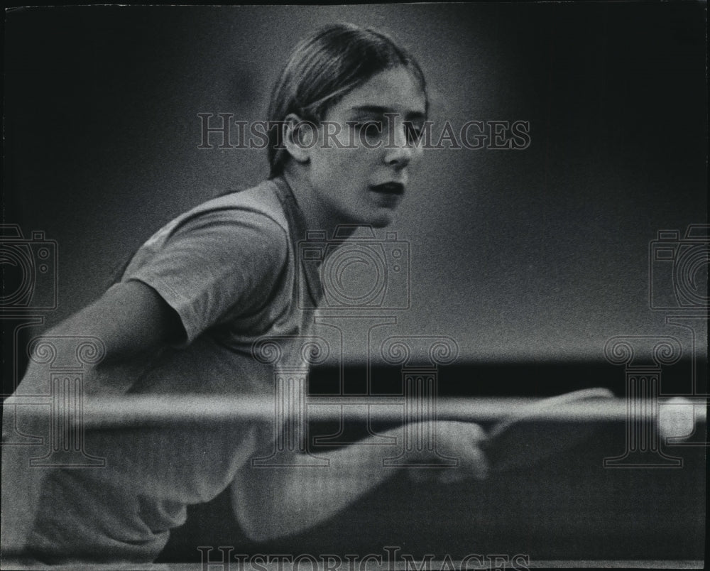 1978 Press Photo Table Tennis Star Cheryl Dadian Returns Serve From Her Father- Historic Images