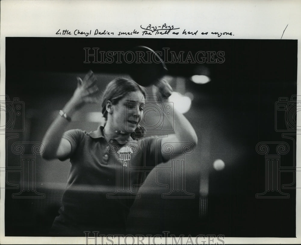 Press Photo Hard-Hitting Cheryl Dadian Is Milwaukee Area Table Tennis Champion- Historic Images