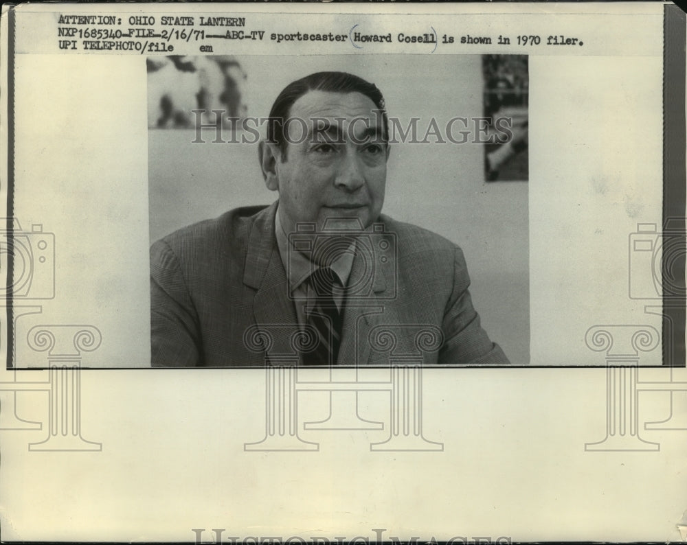 1971 Press Photo ABC-TV sportscaster Howard Cosell in 1970 file photo.- Historic Images