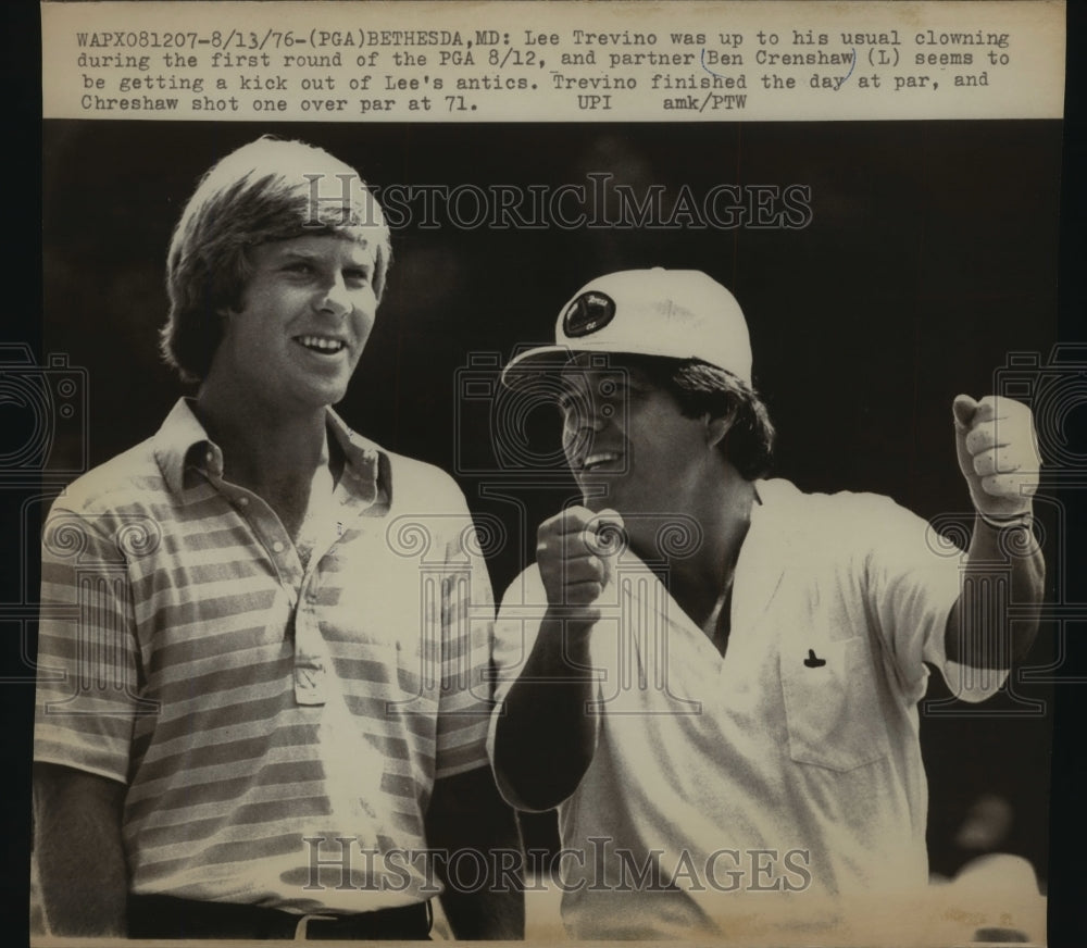 1976 Press Photo PGA Tour - lee Trevino and Ben Crenshaw, Bethesda, Maryland- Historic Images