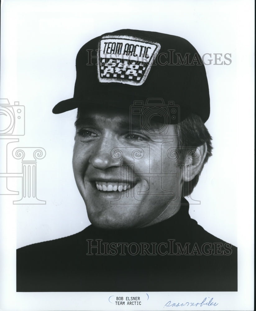 Press Photo A happy Bob Elsner, Team Arctic snowmobiler. - mjt05772- Historic Images