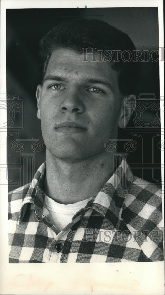 1990 Press Photo Waukesha basketball&#39;s Clay Fandre, Male Athlete of the Week- Historic Images