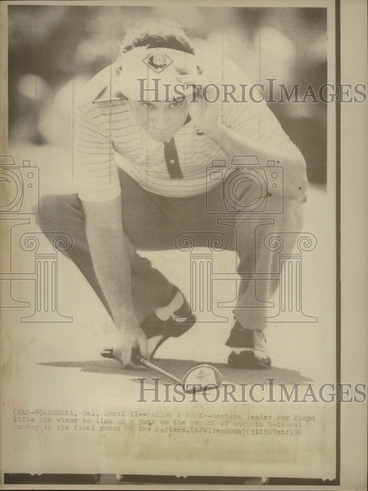 1976 Press Photo Masters golf leader Ray Floyd at Augusta National finals- Historic Images