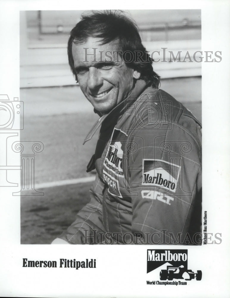 1986 Press Photo A smiling race car driver Emerson Fittipaldi. - mjt05980- Historic Images