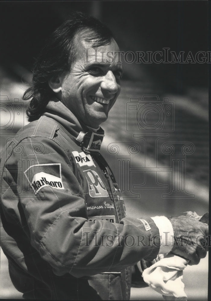 1988 Press Photo Emerson Fittipaldi at State Fair Park for Miller American 200- Historic Images