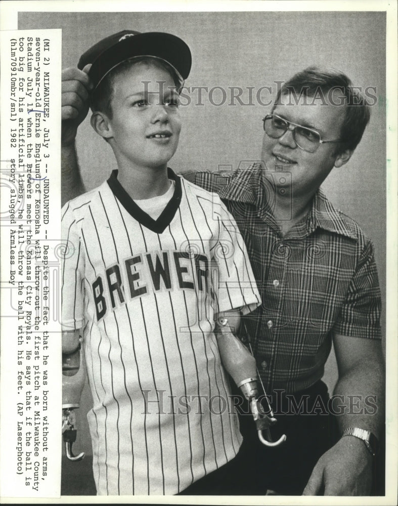 1982 Press Photo Milwaukee Brewers - Ernie Englund, Kenosha, Wisconsin- Historic Images