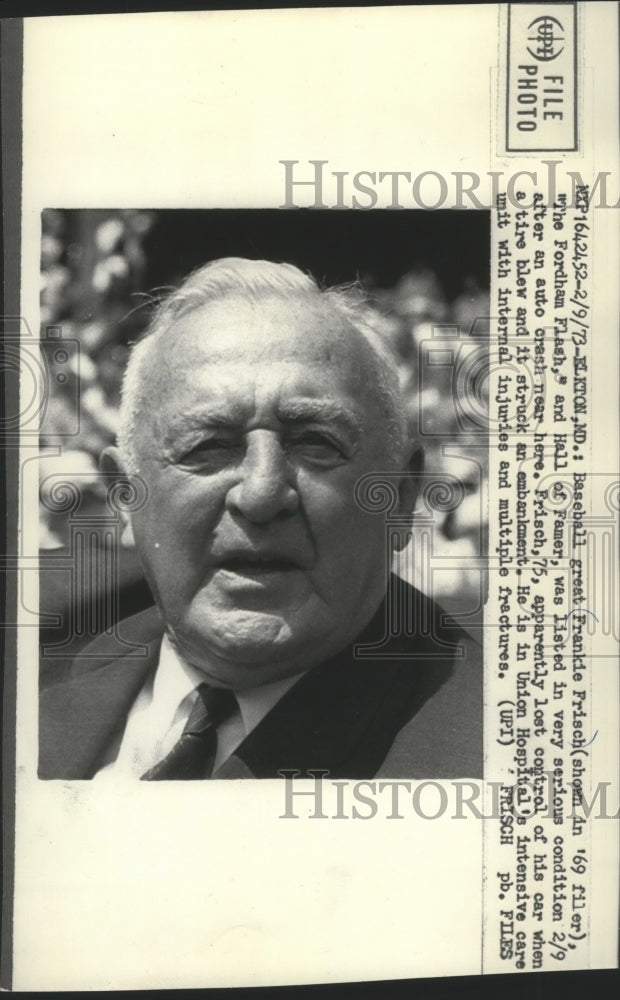 1969 Press Photo Frankie "The Fordham Flash" Frisch, Former Baseball Player- Historic Images