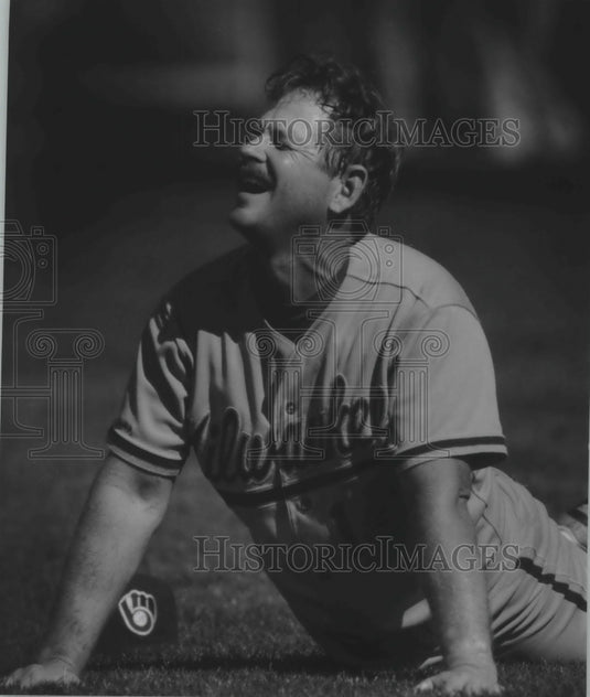 1991 Press Photo Milwaukee Brewers baseball's Rick Dempsey at team training camp- Historic Images