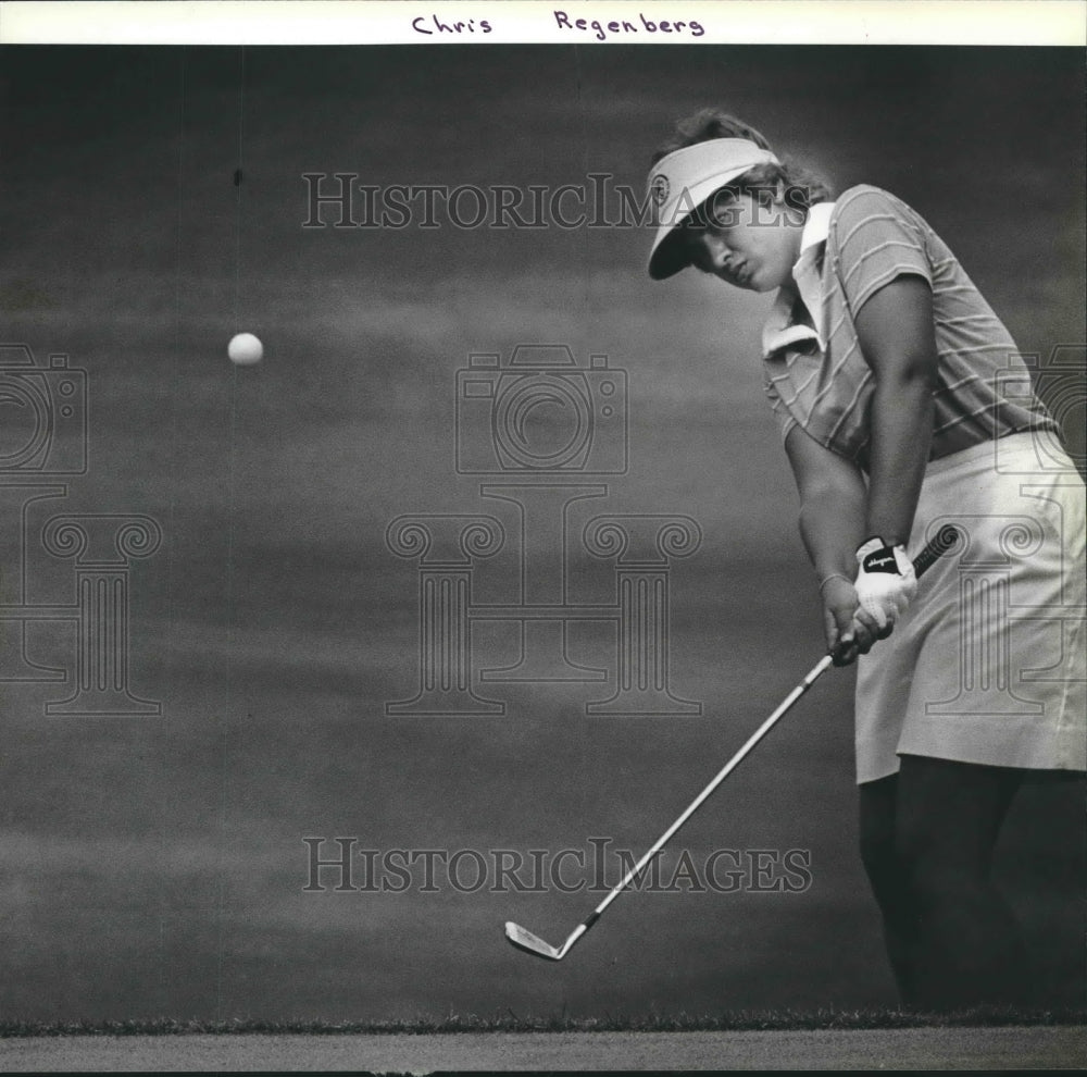 1982 Press Photo Chris Regenberg at the State Women&#39;s Amateur Golf Tournament- Historic Images
