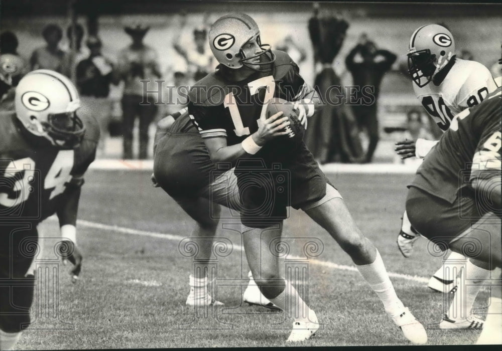 1981 Press Photo Green Bay Packers quarterback David Whitehurst at practice- Historic Images