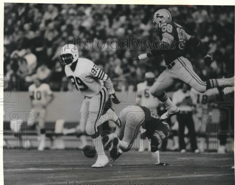 1980 Press Photo Green Bay Packers receiver Aundra Thompson has incompleted pass- Historic Images