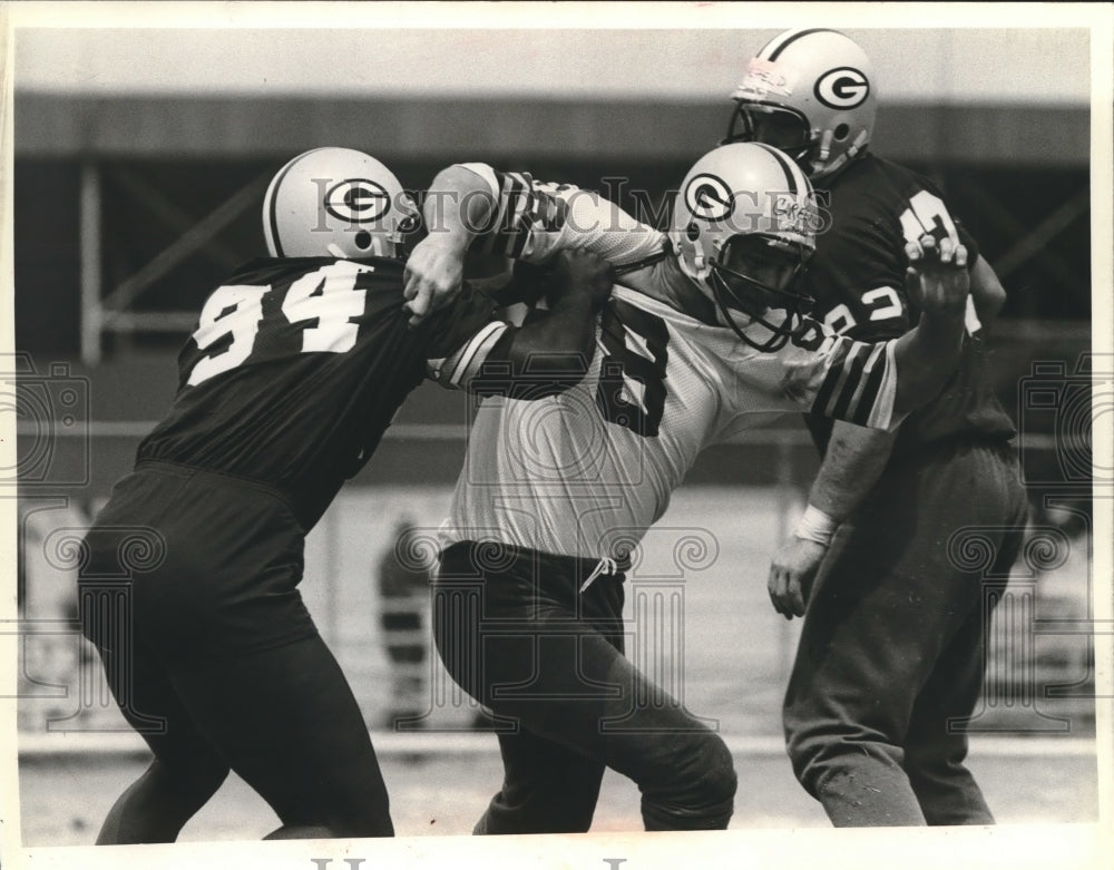 1980 Press Photo Green Bay Packers&#39; rookies practice during spring mini-camp- Historic Images