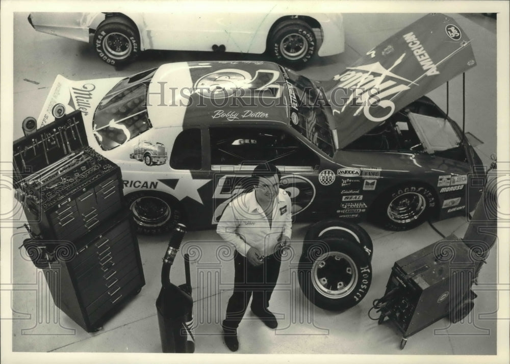 1987 Press Photo Bobby Dotter driving for Jerry Gunderman&#39;s All-Star Racing Team- Historic Images