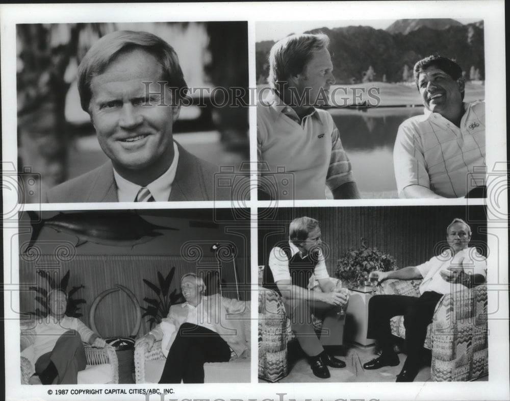 1987 Press Photo Golf star Jack Nicklaus with some of golf's greatest players- Historic Images