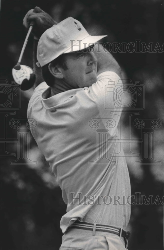 1985 Press Photo Golfer Jeff Radder hit shot in Wisconsin State Open.- Historic Images