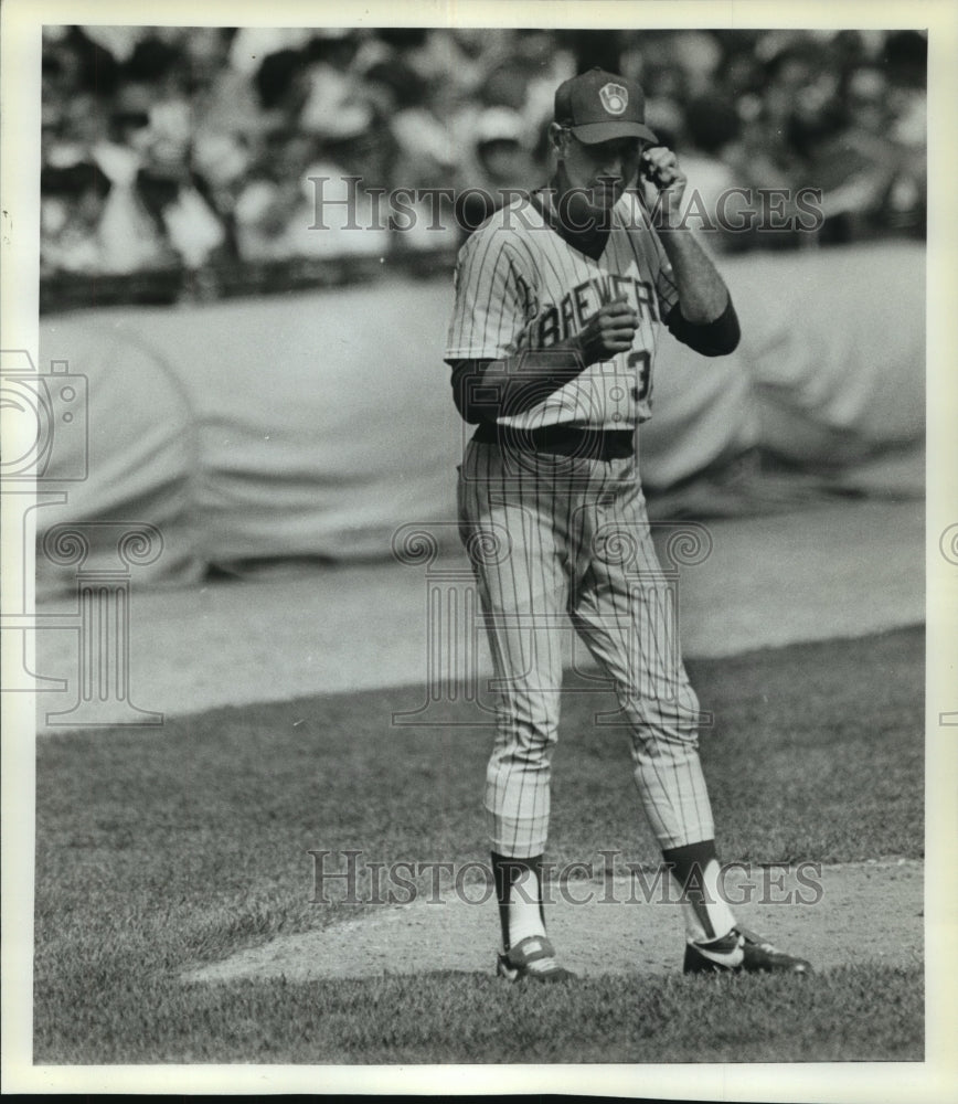 1982 Press Photo Milwaukee Brewers baseball player at the 1982 World Series game- Historic Images