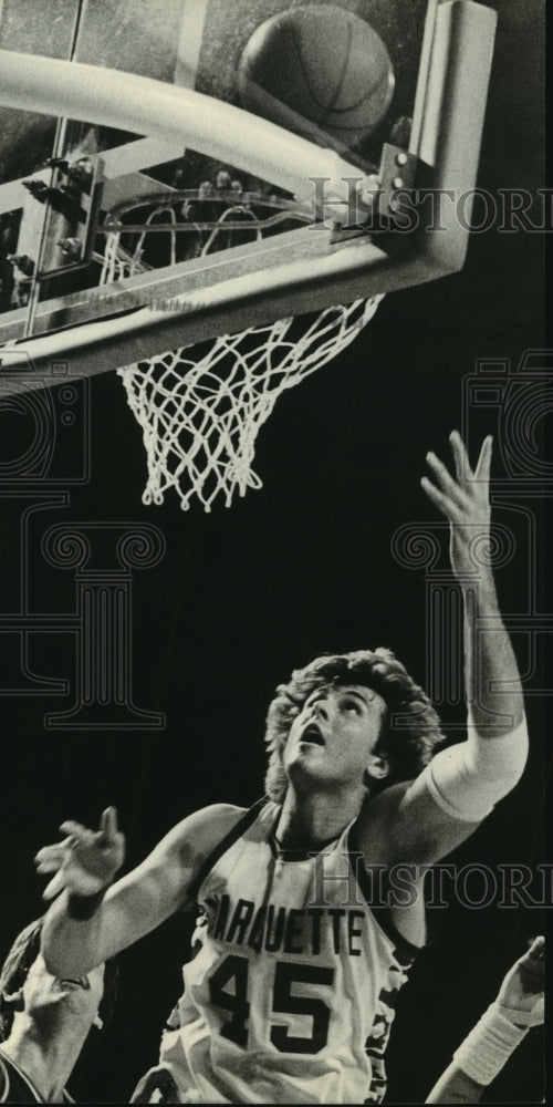 1980 Press Photo Marquette basketball player, Dean Marquardt, in action- Historic Images