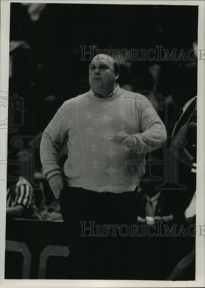 1989 Press Photo Marquette University Basketball Coach Rick Majerus - mjt09035- Historic Images