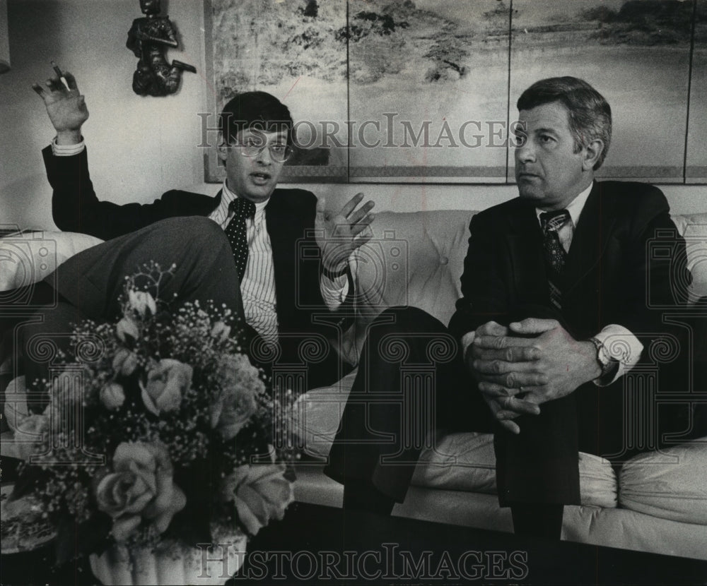 1975 Press Photo Milwaukee Brewers President, Bud Selig and Manager,Alex Grammas- Historic Images