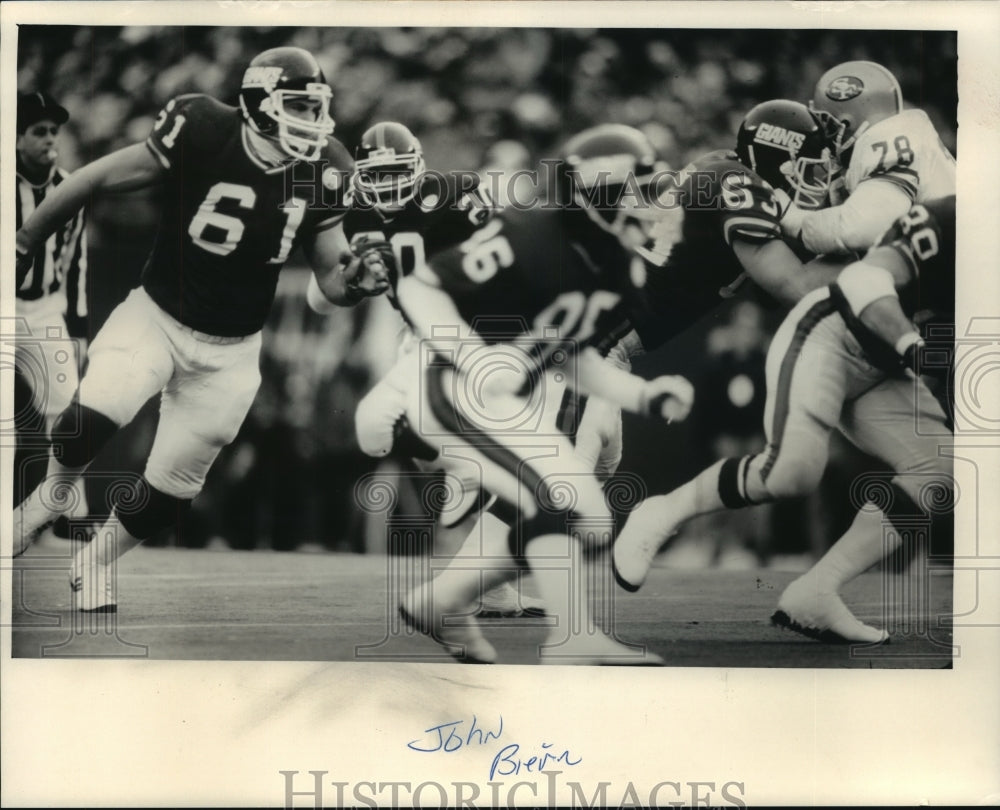 1987 Press Photo Ex-Green Bay Packer, Chris Godfrey, now plays for the Giants- Historic Images