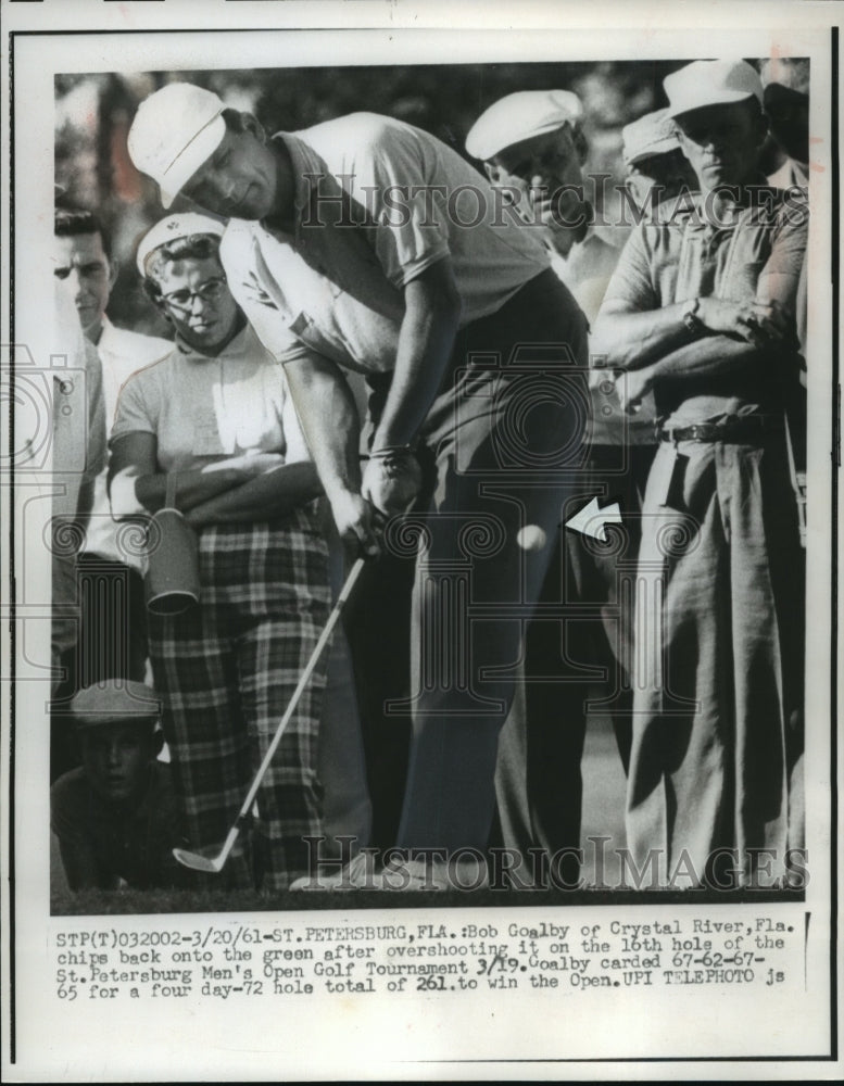 1961 Press Photo Golfer Bob Goalby at 16th hole wins Mens&#39; Open Golf tournament- Historic Images