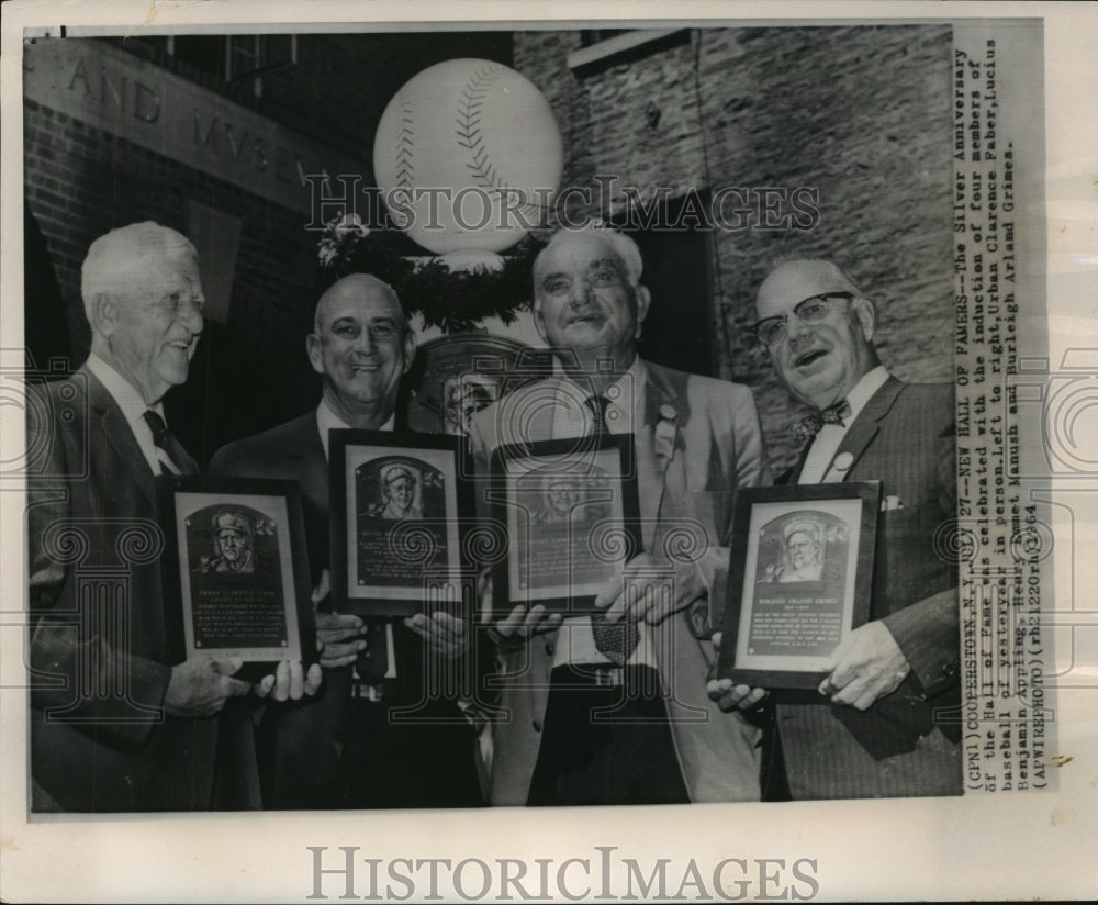 1964 Press Photo Faber, Appling, Manush, &amp; Grimes Celebrate Silver Anniversary- Historic Images