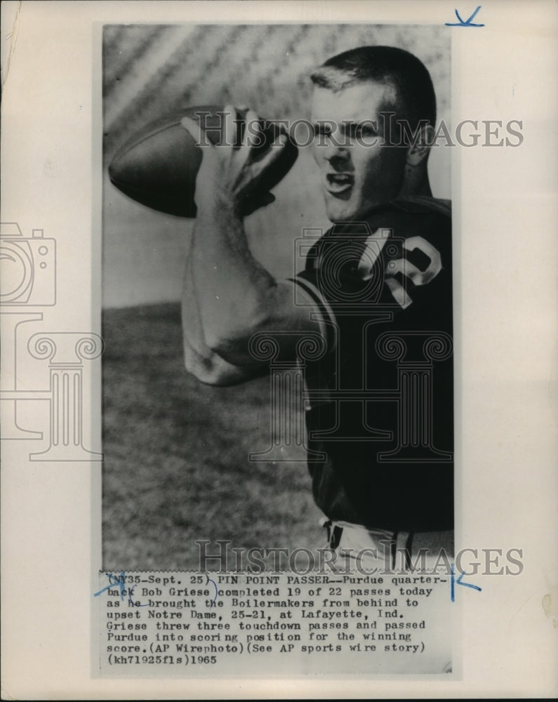 1965 Press Photo University of Purdue quarterback Bob Griese a pin point passer.- Historic Images