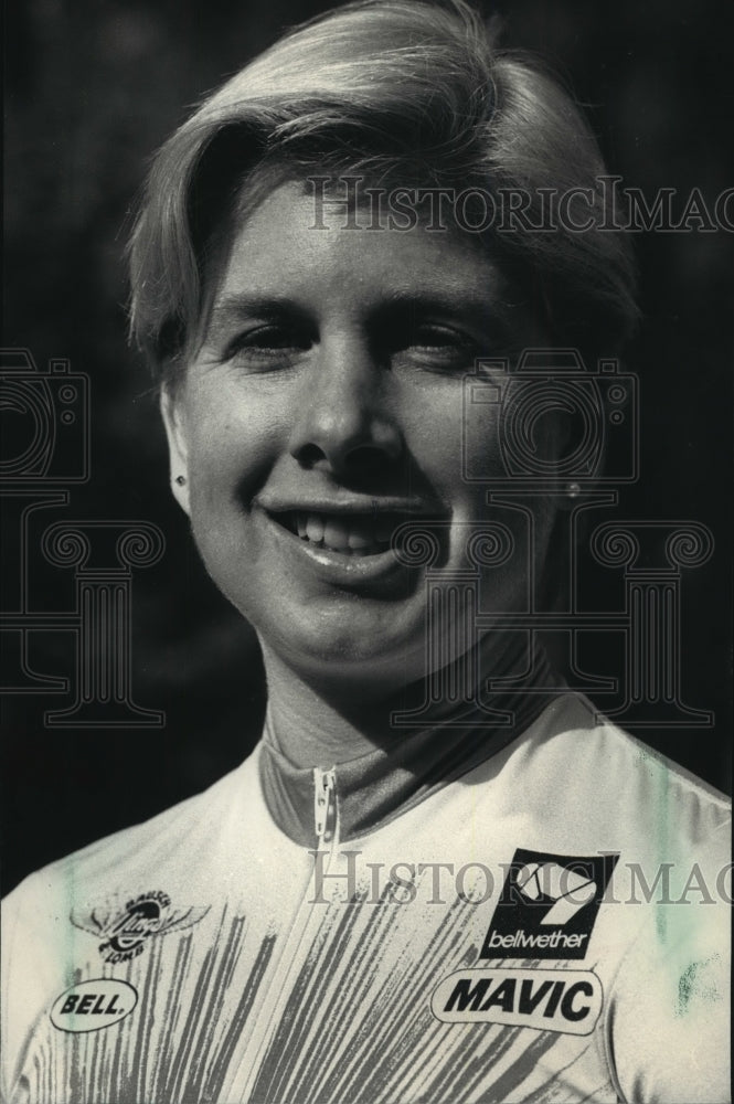 1987 Press Photo Sandy Meister, summer Olympic cyclist hopeful, Wisconsin.- Historic Images