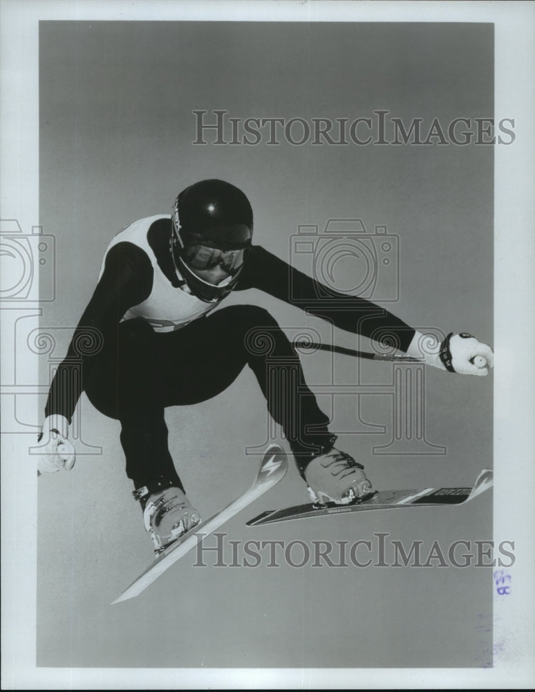 1984 Press Photo Skier in mid air in 1984 Olympics. - mjt11550- Historic Images