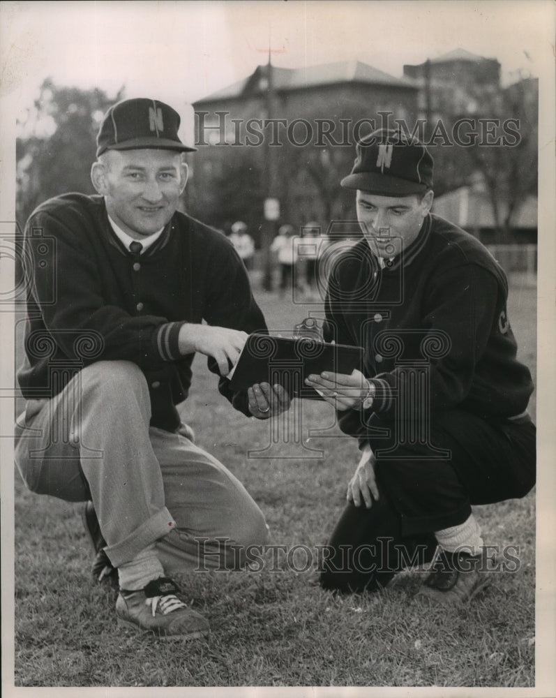 1965 Press Photo Football Ray Nelson and his assistant Jerry Carlson.- Historic Images