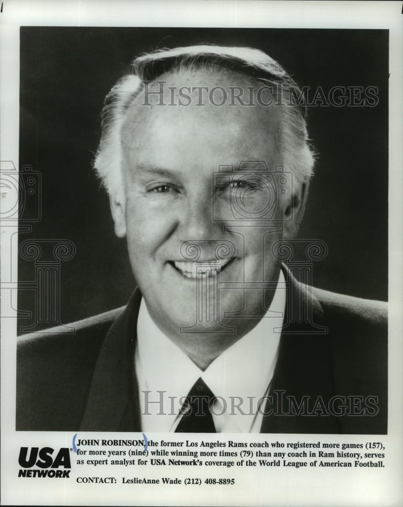 Press Photo Former Los Angeles Rams coach John Robinson - mjt11798- Historic Images