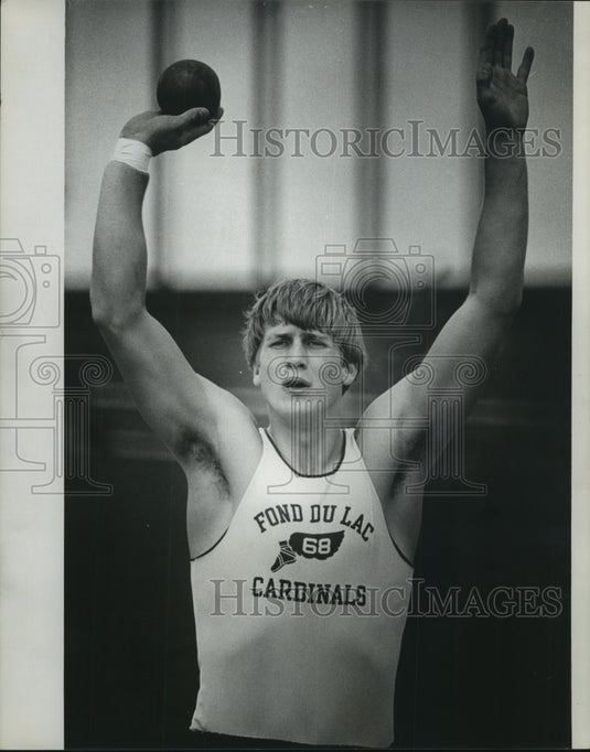 1974 Press Photo Fond Du Lac Cardinals' Pete Johnson. - mjt11913- Historic Images