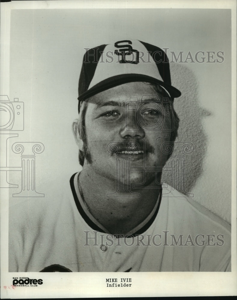 1977 Press Photo Baseball-Mike Ivie, San Diego Padres infielder, in uniform- Historic Images