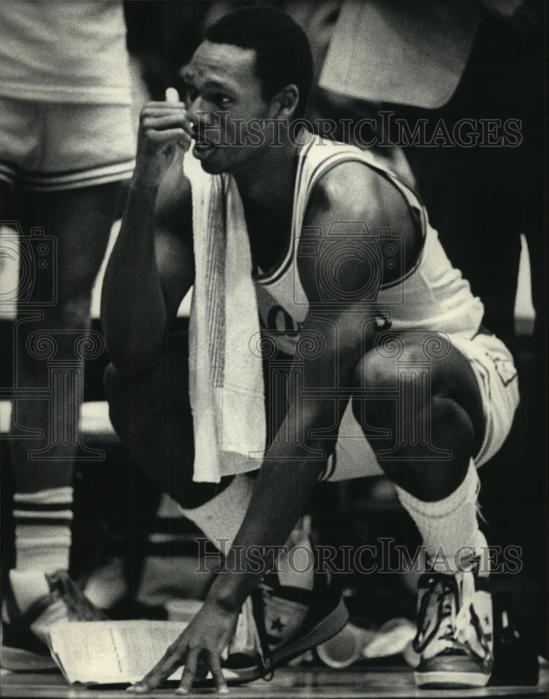 1987 Press Photo University of Wisconsin Basketball Player Danny Jones- Historic Images