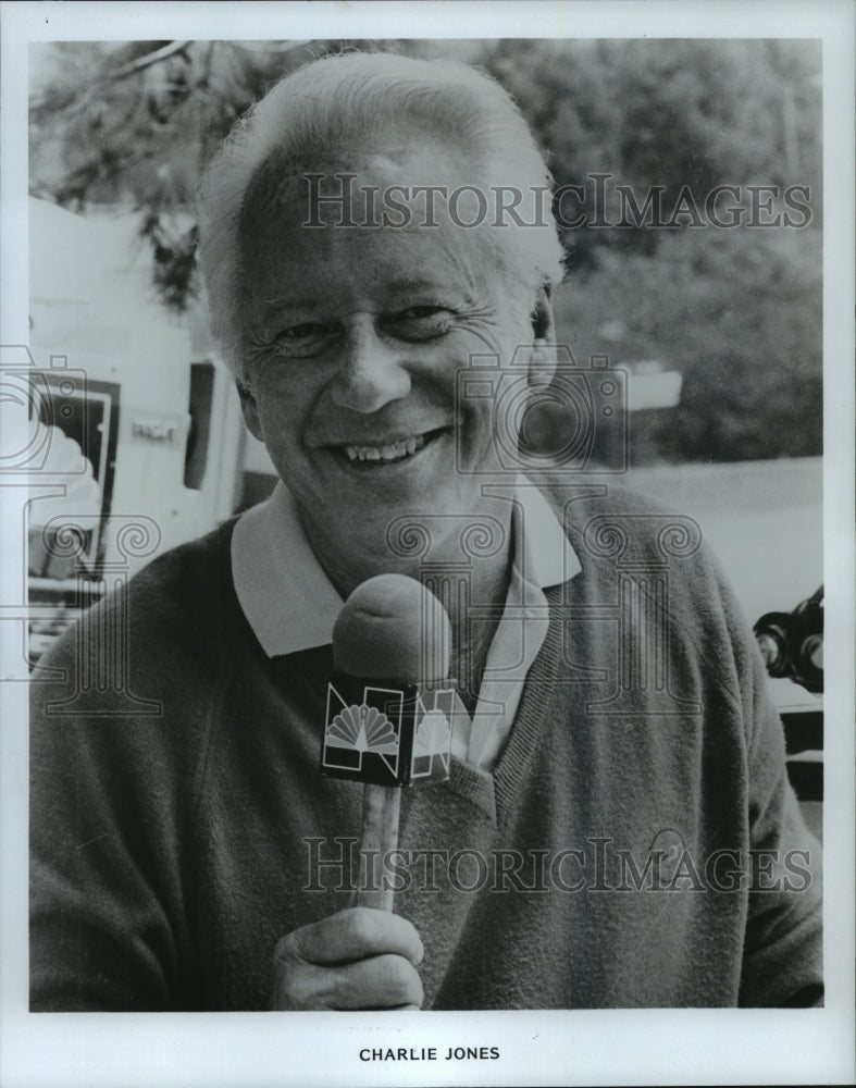 1986 Press Photo Charlie Jones, Sportscaster - mjt12316- Historic Images