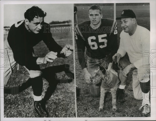 1963 Press Photo Notre Dame head football Hugh Devore & player Bob Lehmann- Historic Images