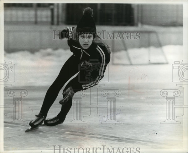 1977 Press Photo United States Speed Skater Beth Heiden of Madison ...