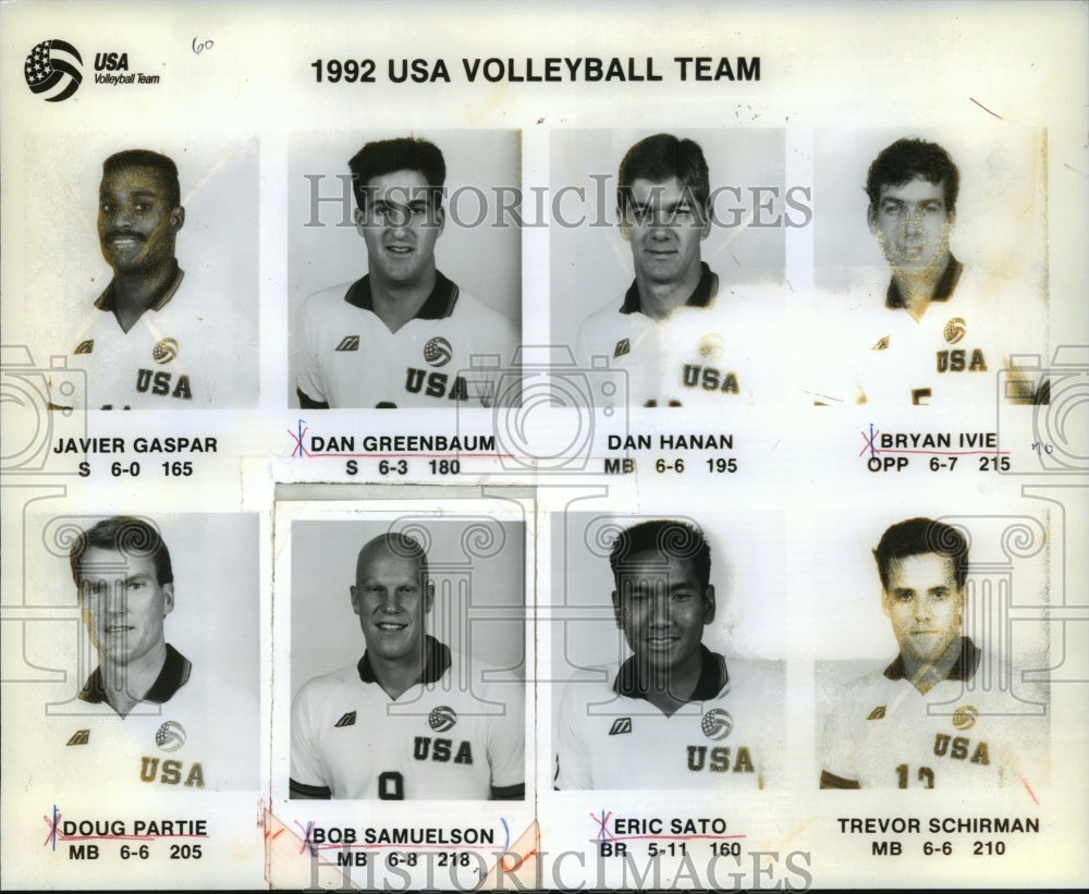 1992 Press Photo The 1992 USA Olympic Volleyball Team - mjt12700- Historic Images