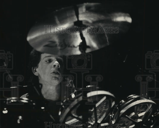 1987 Press Photo Homestead High School's Jay Shapiro at battle of the bands- Historic Images