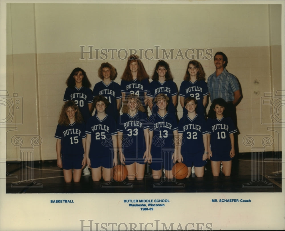 1989 Press Photo Waukesha&#39;s Butler Middle School Basketball Team - mjt12763- Historic Images