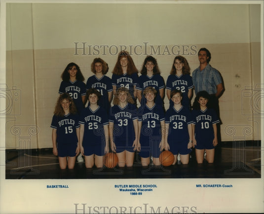 1989 Press Photo Waukesha's Butler Middle School Basketball Team - mjt12763- Historic Images