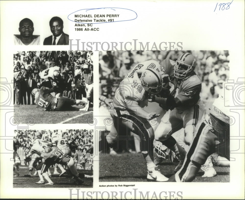 1988 Press Photo Michael Dean Perry Defensive Tackle, Aiken - mjt13240- Historic Images