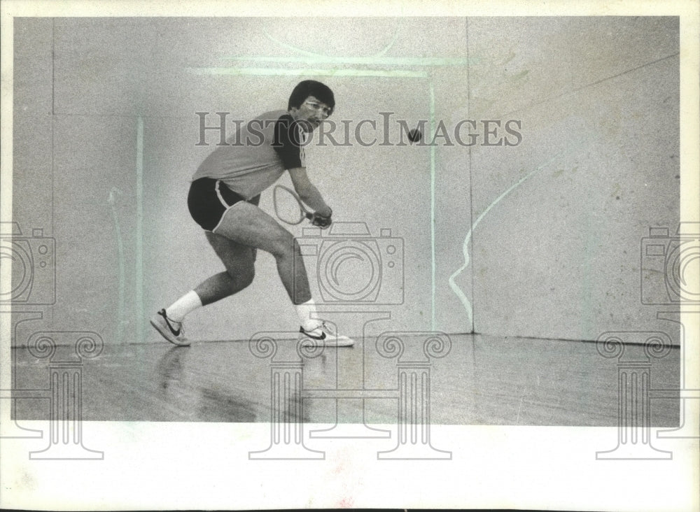 1982 Press Photo Racquetball player in action - mjt13447- Historic Images