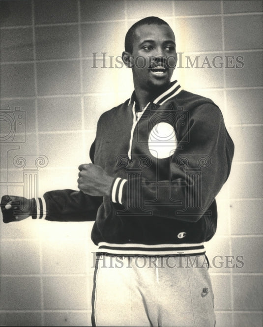 1987 Press Photo Milwaukee Bucks basketball player, Craig Hodges - mjt13684- Historic Images