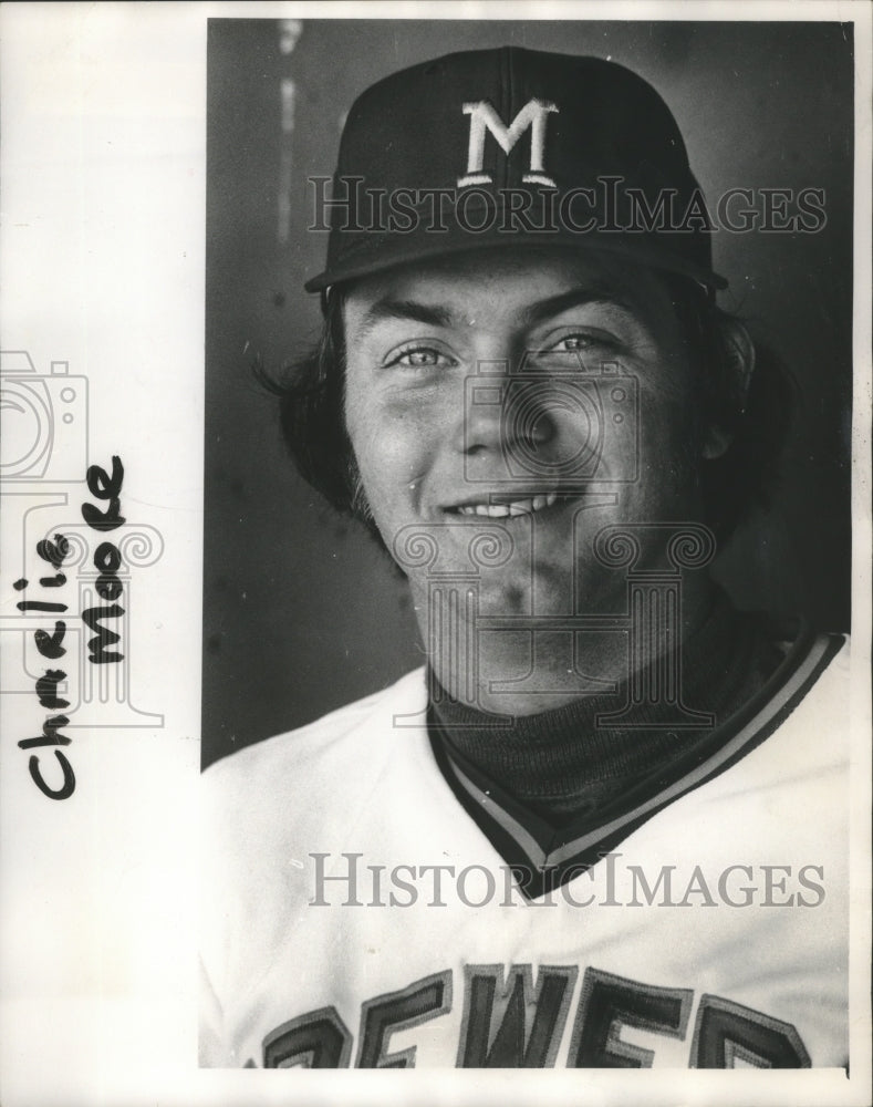 1974 Press Photo Milwaukee Brewers baseball player, Charlie Moore - mjt13976- Historic Images