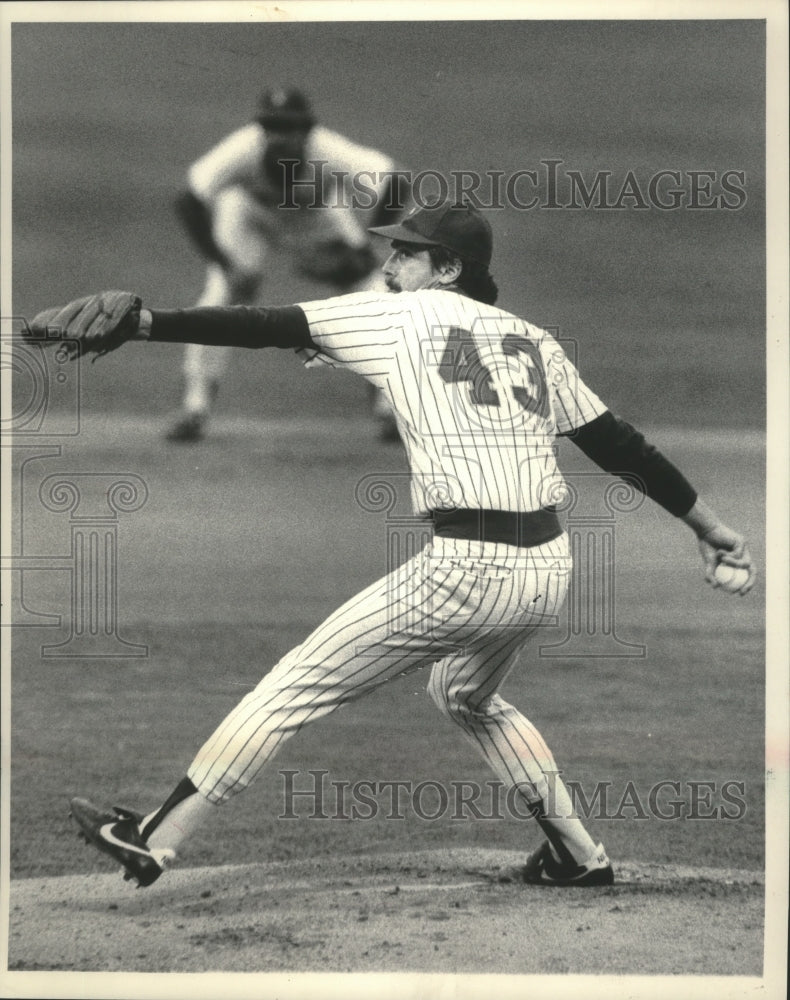 1983 Press Photo Brewers baseball&#39;s Chuck Porter pitches a complete game- Historic Images