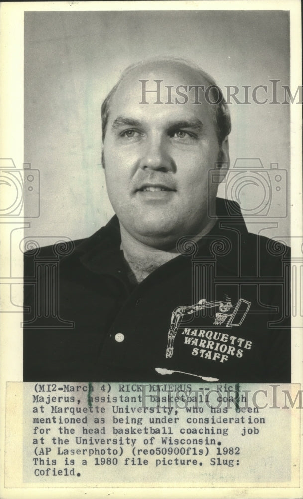 1980 Press Photo Rick Majerus, Assistant Basketball Coach Marquette University- Historic Images