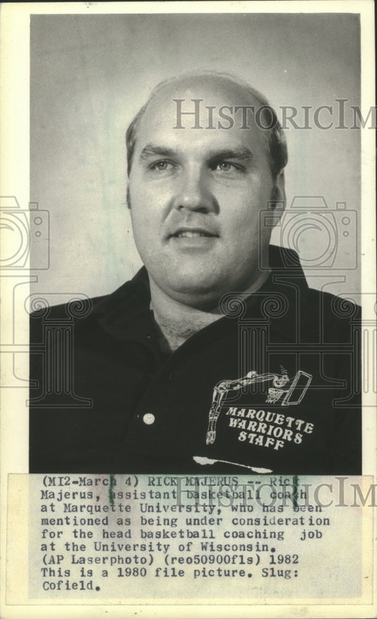 1980 Press Photo Rick Majerus, Assistant Basketball Coach Marquette University- Historic Images