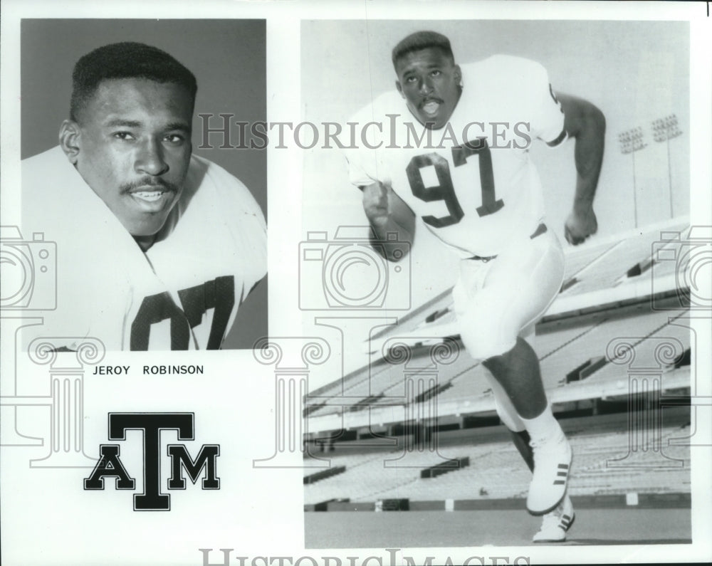 1990 Press Photo Texas A&amp;M Linebacker Jeroy Robinson - mjt14698- Historic Images