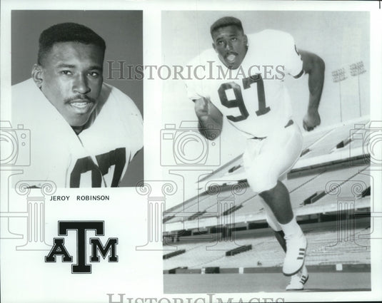 1990 Press Photo Texas A&M Linebacker Jeroy Robinson - mjt14698- Historic Images